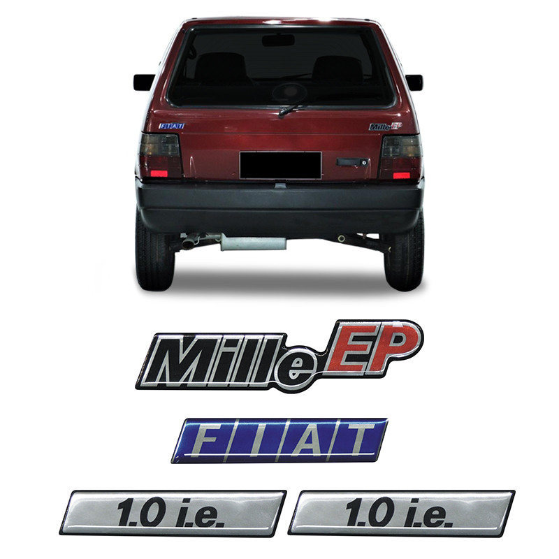 Kit Adesivos Fiat Uno Mille Ep 1.0 i.e Emblemas Resinado em Oferta na Shopee
