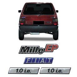 Kit Adesivos Fiat Uno Mille Ep 1.0 i.e Emblemas Resinado