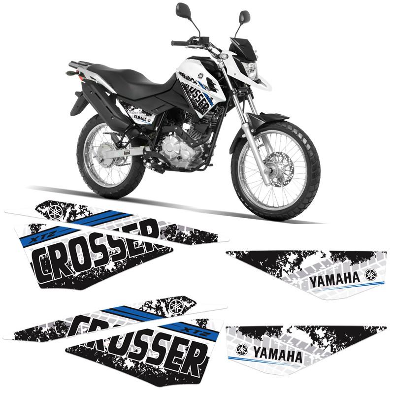 Adesivos Tanque Yamaha Crosser Xtz 150 2014/2021 Azul/Preto em Oferta na Shopee