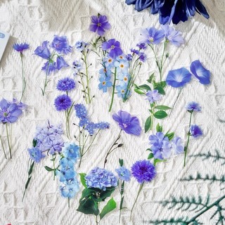 40 Peças Adesivos De Flores Transparentes Para Scrapbooking PET Natureza Plantas Florais Artesanais Vintage Adesivo Colo