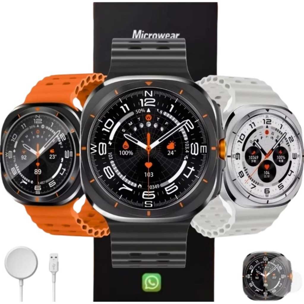 Novo Smartwatch MA27 Galaxy Watch Ultra GPS NFC Whatsapp Chat GPT Microwear Orig