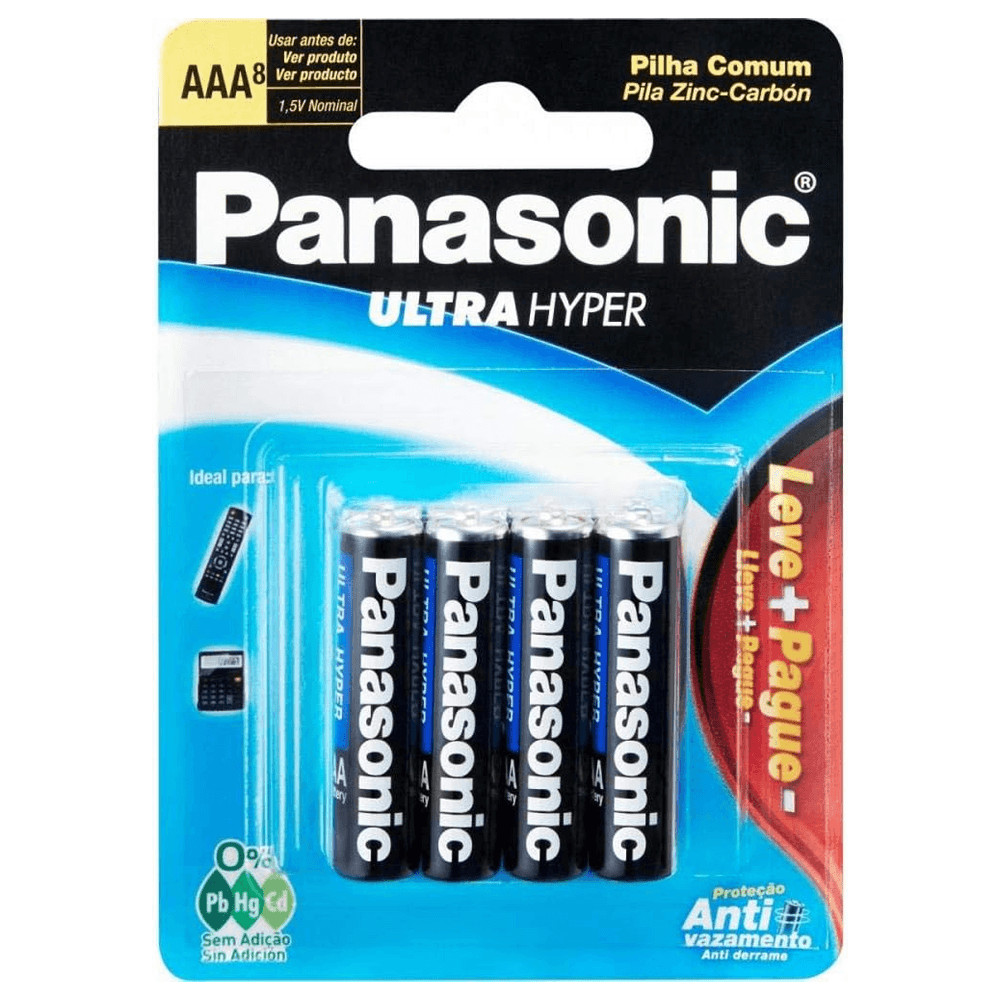 Pilha Comum Palito AAA 8 Unidades - PANASONIC - Home Appliances