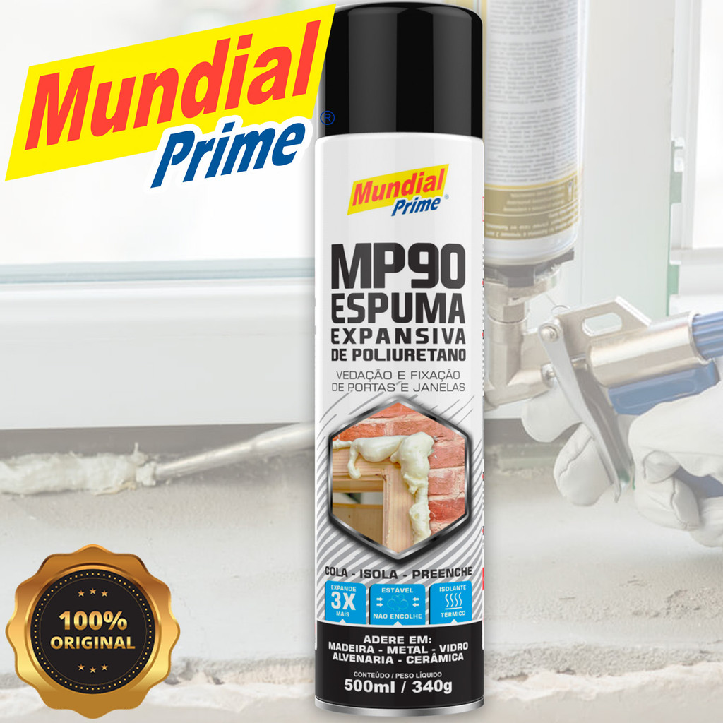 Espuma Expansiva De Poliuretano PU Mundial Prime 500Ml / 480g em Oferta na Shopee