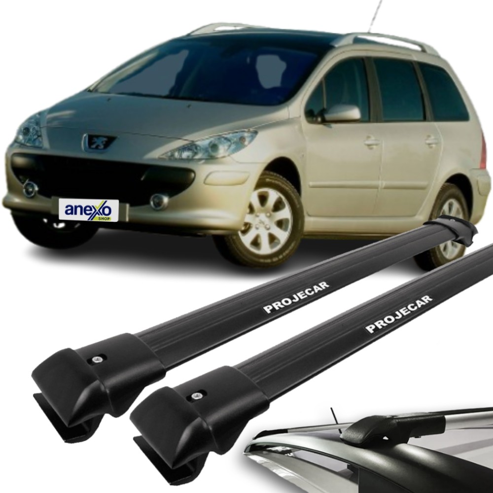 Rack de Teto 207 2010 a 2014 Projecar TS-2005 Travessa Longarina Slim Preta Par