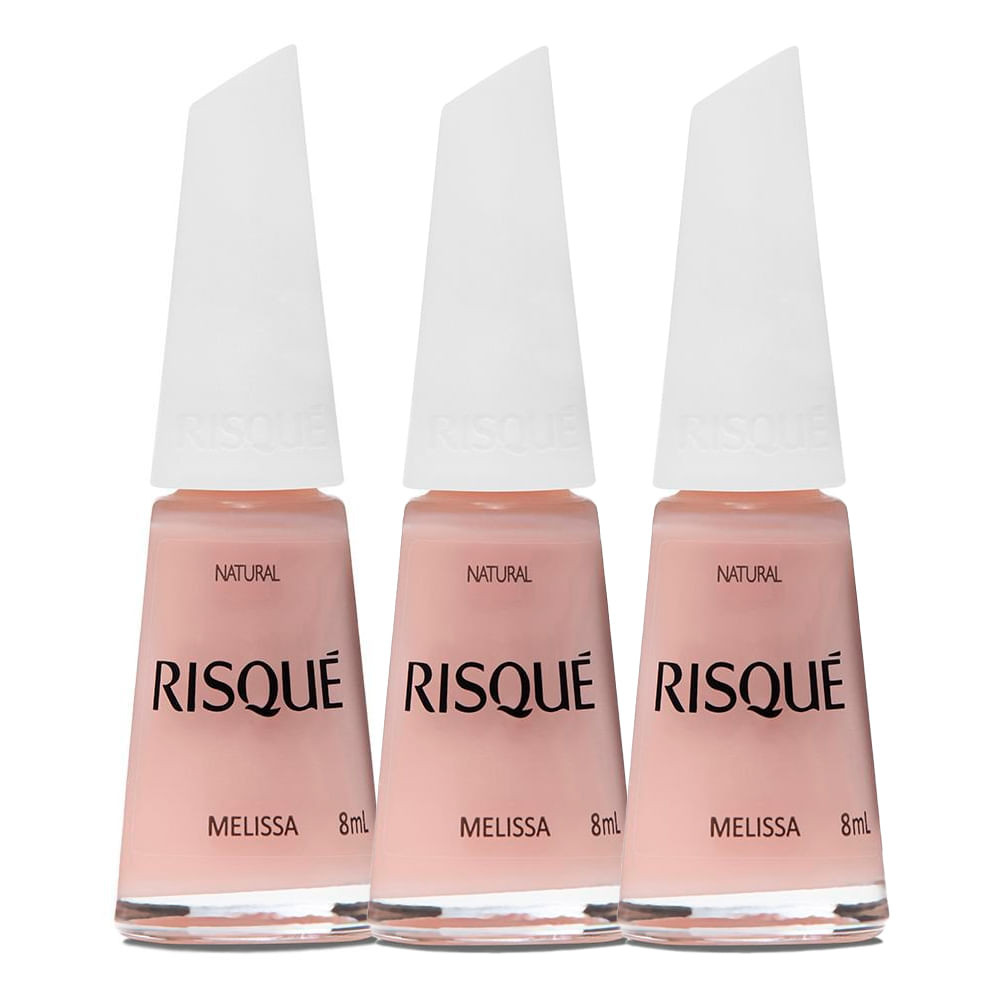 Kit 3 Esmalte Risqué Nude Natural Melissa 8ml - Beauty