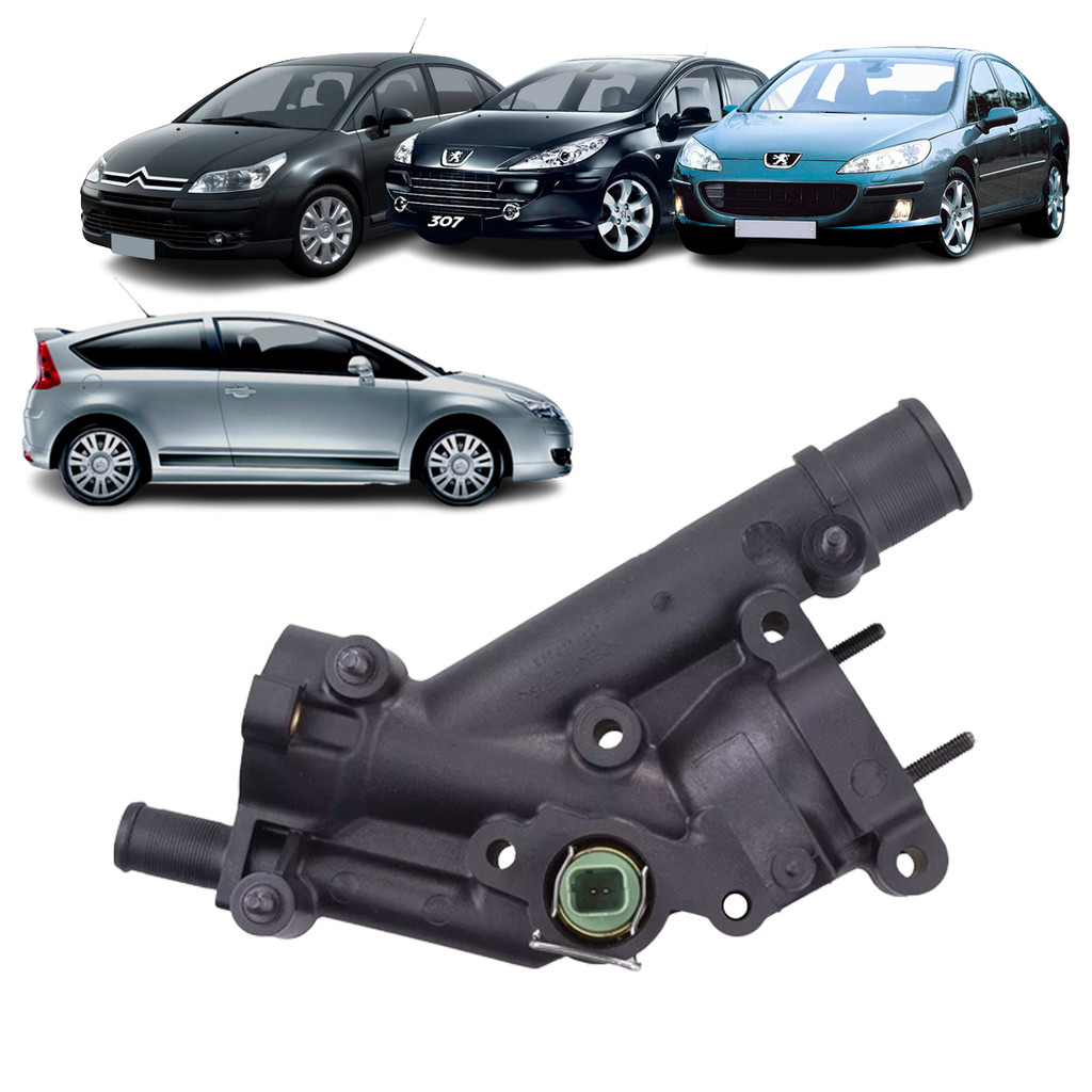 CARCAÇA VÁLVULA TERMOSTÁTICA CITROEN C4 VTR PALLAS PICASSO 2.0 16V C5 2.0 16V 2007 ACIMA