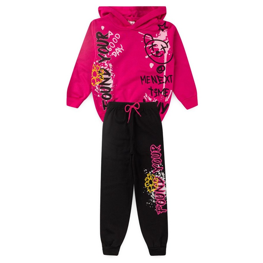 Conjunto Moletom Peluciado Infantil Feminino Found Your - Pink