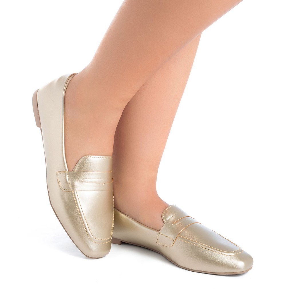 Sapatilha Mocassim Feminina Nude Sapato Sola Baixa Moda Casual Confortável Tendência Lançamento