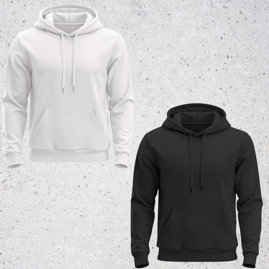 Kit 2 Blusa de Frio Moletom Unissex Lisa Casaco canguru Inverno Com Capuz