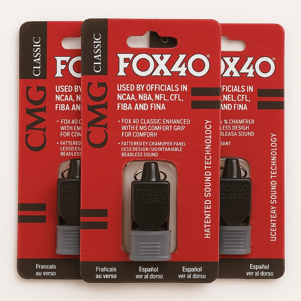 Apito  Profissional Fox 40 Classic com cordão Árbitro de Futebol  5 / 10 / 20 unidades