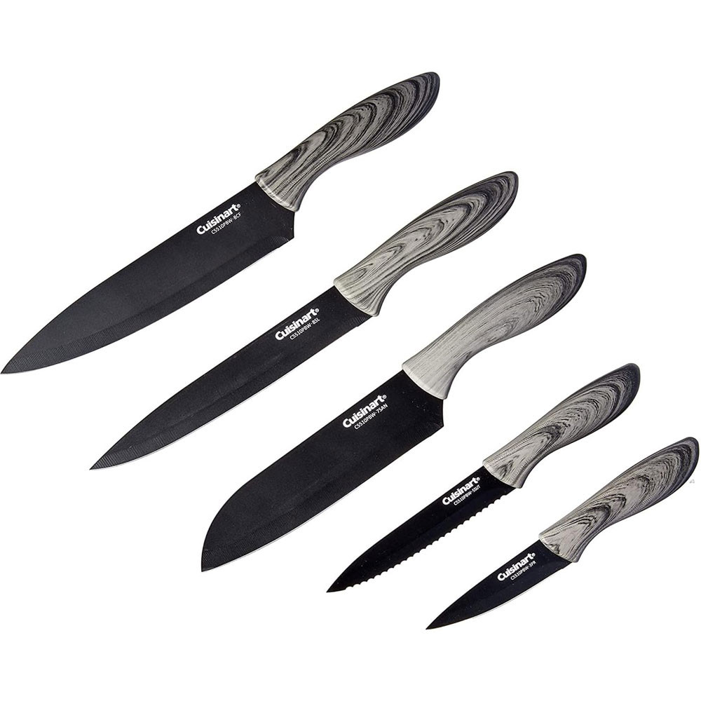 Conjunto Facas Cuisinart Preto Com Protetor Lamina 10 Pç