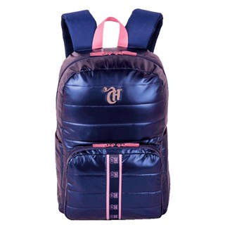 Mochila Grande Capricho Puffer Azul - Metálico em Oferta na Shopee