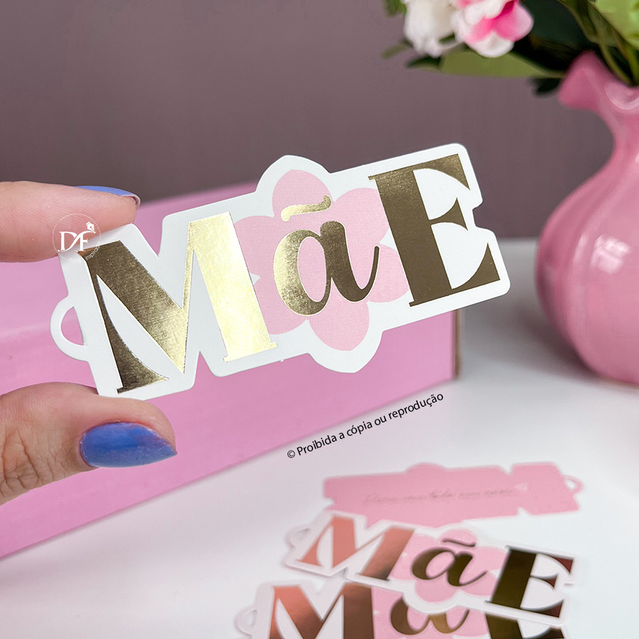 Tag MÃE - Dia das Mães | Para presentes e embalagem | 9x3cm em Oferta na Shopee