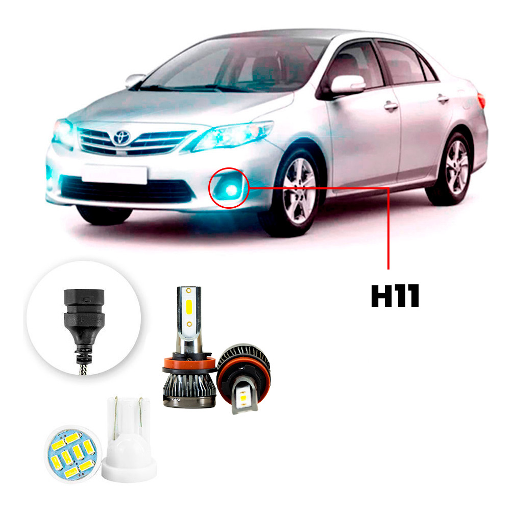 Ultra Led Nano Toyota Corolla 2011-2014 H11 22000lm Milha em Oferta na Shopee