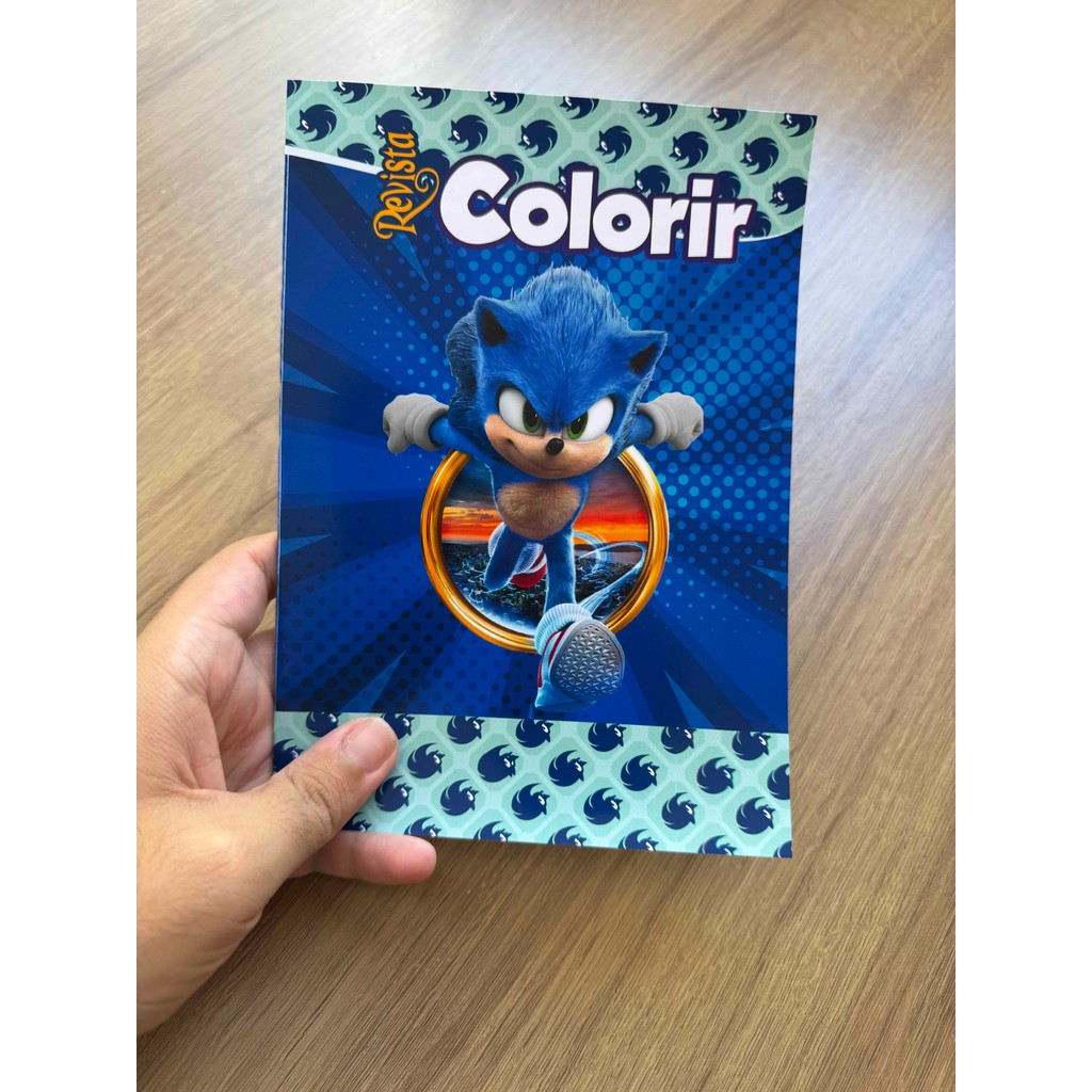 ( ENVIO IMEDIATO ) - Revista (livro) colorir sonic o filme  revistinha livrinho pintar lembrancinha festa