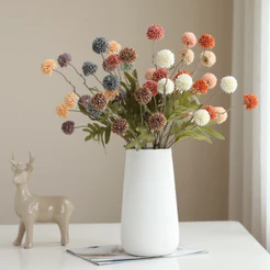 Flores Artificiais Flores Artificiais 5 Cabeças Bola de Cor de Outono Crisântemo Bionic Dente-de-Leão Flores Falsas Deco