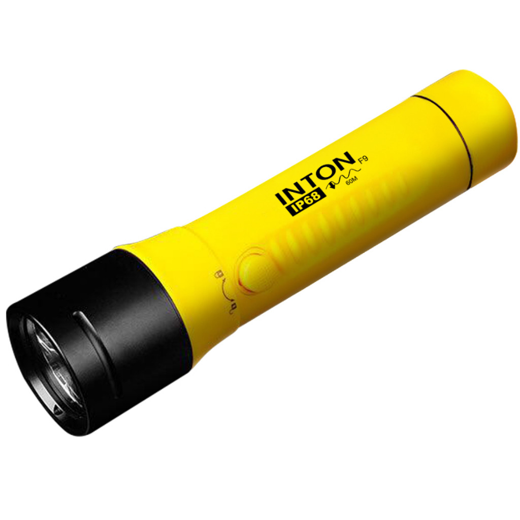Lanterna Mergulho Inton F9 Ip68 100 M Pesca Sub Ultra Forte à Prova D'Água Profissional 3000 Lumens
