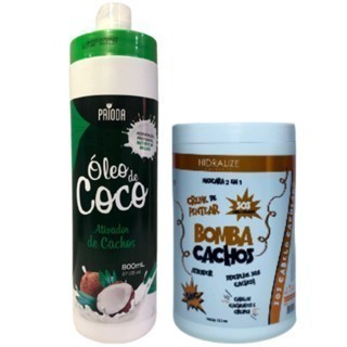 Creme de Pentear Bomba Cachos + Óleo de Coco Ativador de Cachos