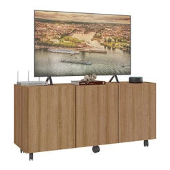 Rack para TV até 32 Polegadas com 3 Portas e Rodízios Multimóveis MP1065
