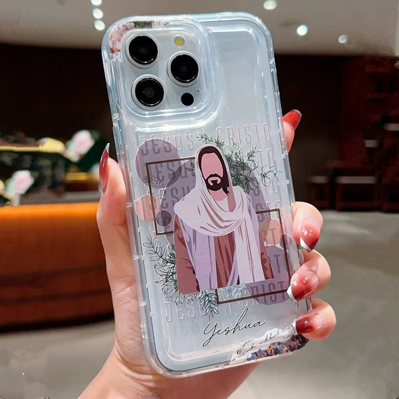 Capa De Telefone Padrão Jesus E Virgem Maria Para Samsung S23 S24 Ultra S23 FE S22 S21 A55 A54 A35 A15 A53 A52 A32 A13 A