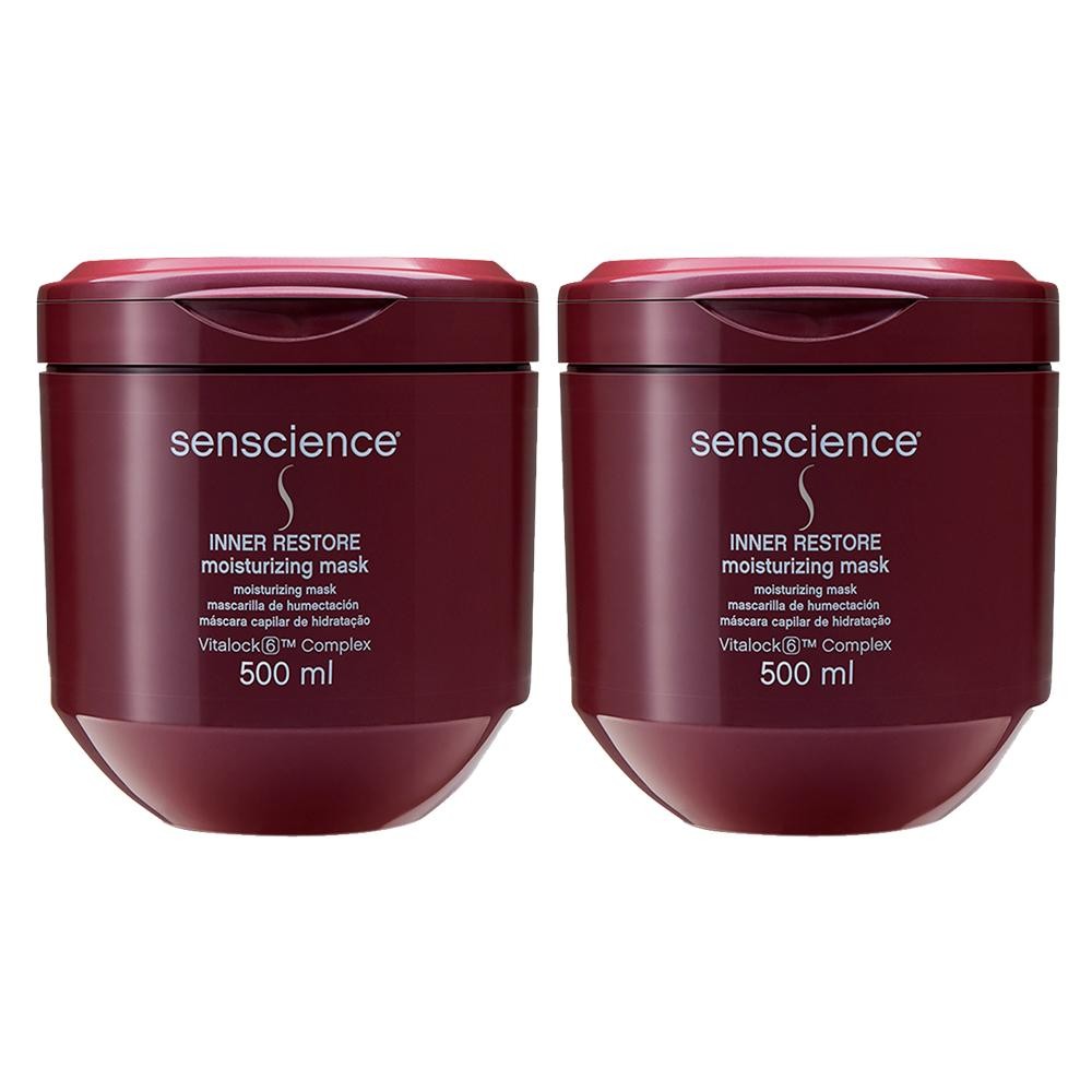 Kit Senscience Inner Restore Moisturizing - Máscara de Hidratação 500ml - 2 Unidades - Beauty