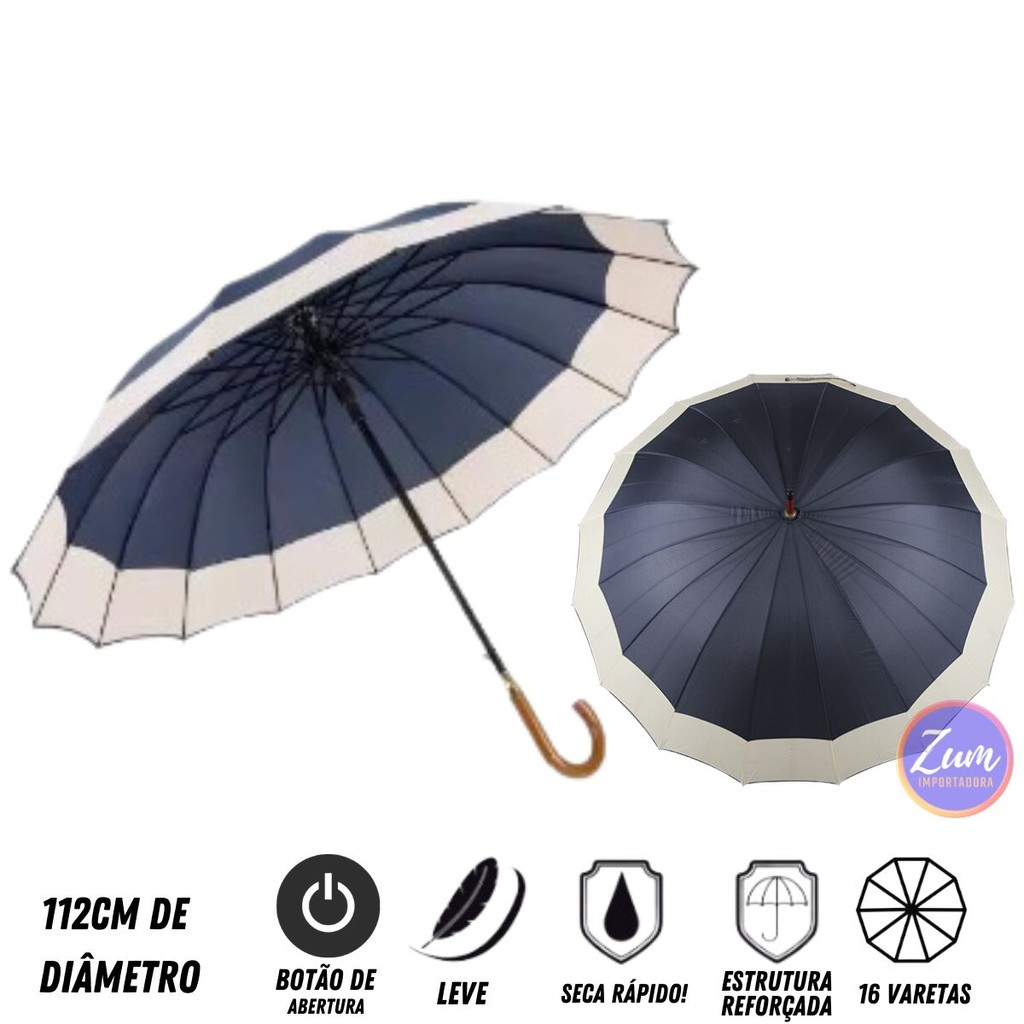 Sombrinha Grande Super Reforçado Original Cores Diversas SZJ-036 em Oferta na Shopee