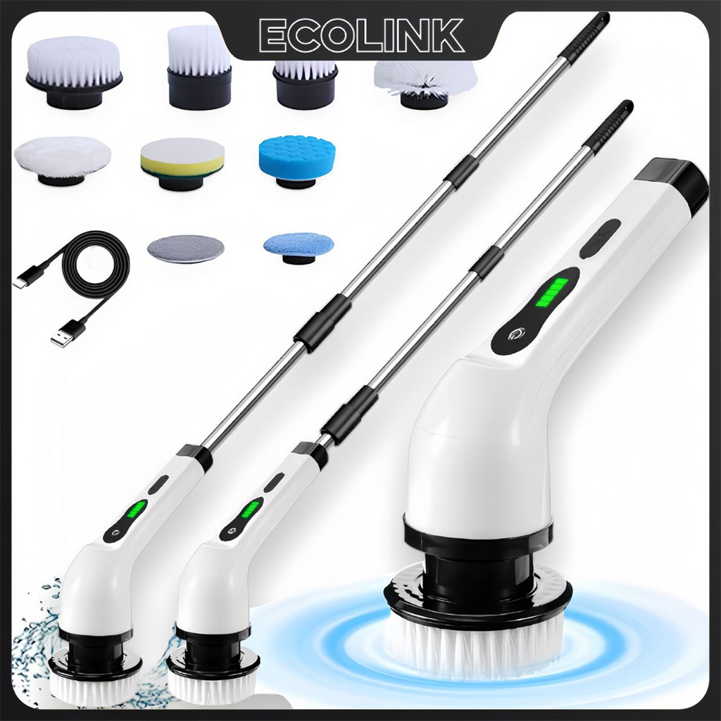 Esfregão Elétrico 9 Em 1 Sem fio Escova De Limpeza Pesada Multiuso 360 Recarregável Giratória