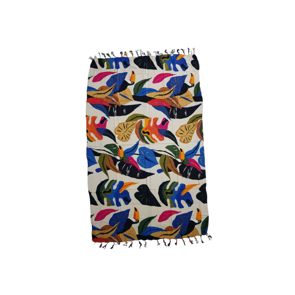 Canga de praia Folhagem/ Floral em viscose