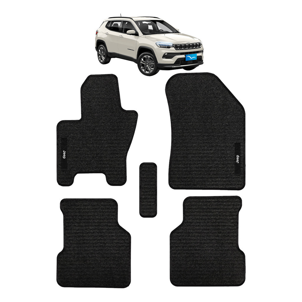 Kit Tapetes 5 Peças Especifico Carro Jeep Compass 2007/24 Carpete
