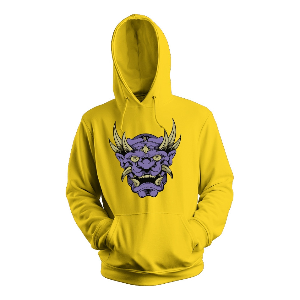 Blusa Frio Moletom Flanelado Com Capuz Estampa Careta Roxa