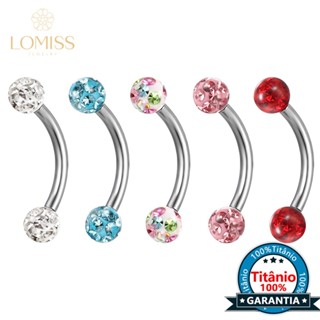 Lomiss Piercing Sobrancelha Tragus Helix Rook Conch Microbell Curvo Titânio Cristais em Oferta na Shopee