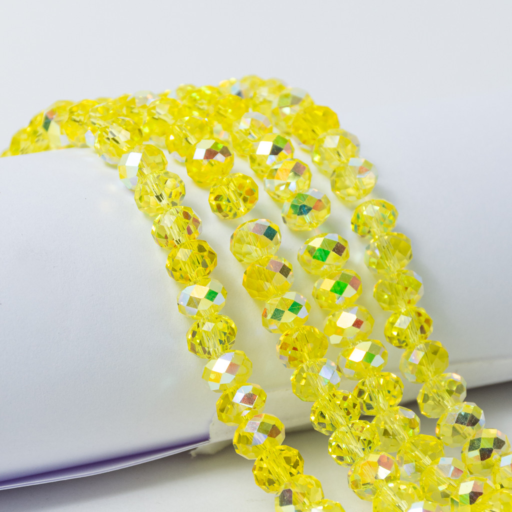 Fio Cristal De Zircônia Amarelo 8mm Aprox. 75 Contas
