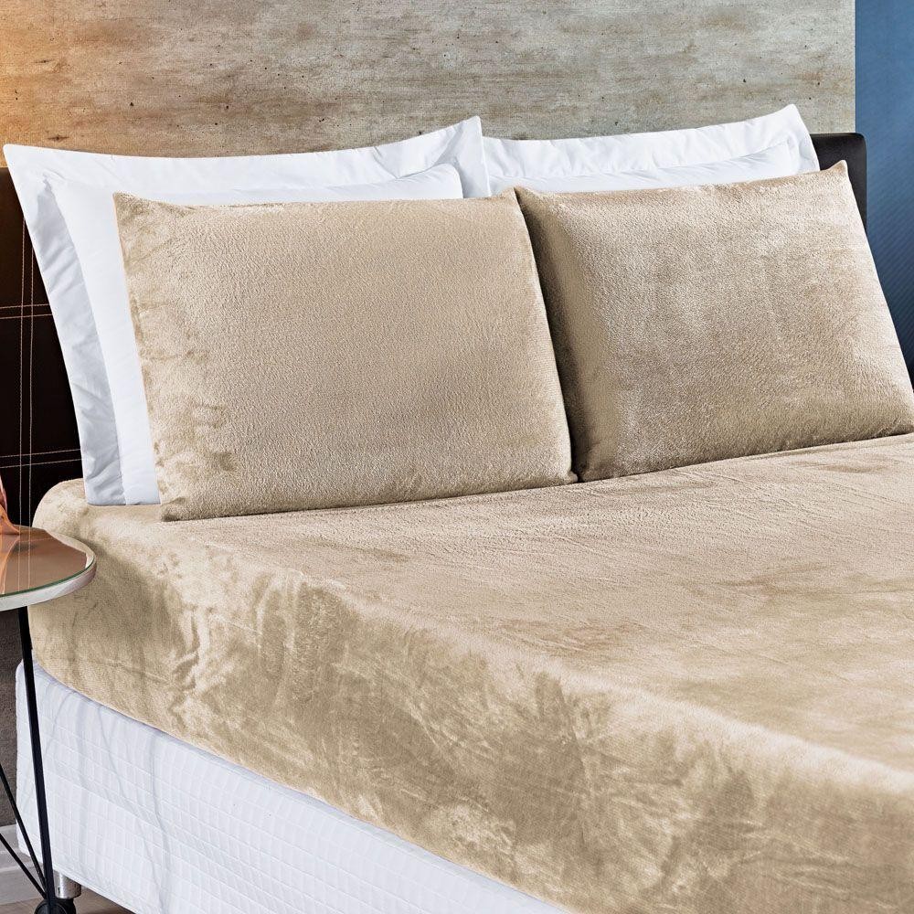 Jogo De Cama Casal Queen BiaManta 3 Peças Cáqui em Oferta na Shopee