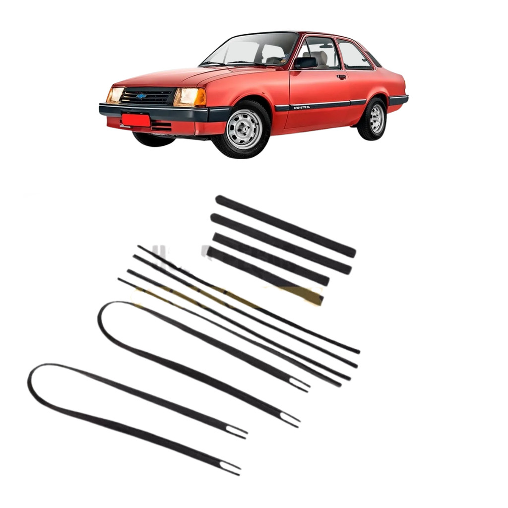 Jogo Canaleta Porta Chevette Com Pestanas 8 Peças 83/94