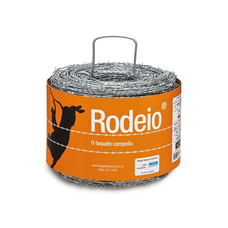 Arame Farpado Belgo Rodeio 100m F16 Galvanizado Para Cerca Rural