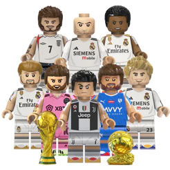 Blocos de montar, miniaturas de figuras, figuras de futebol, presentes de aniversário