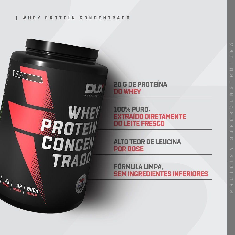 Whey Protein Concentrado Dux – 900g – Ganho de Massa Muscular, Recuperação e Performance