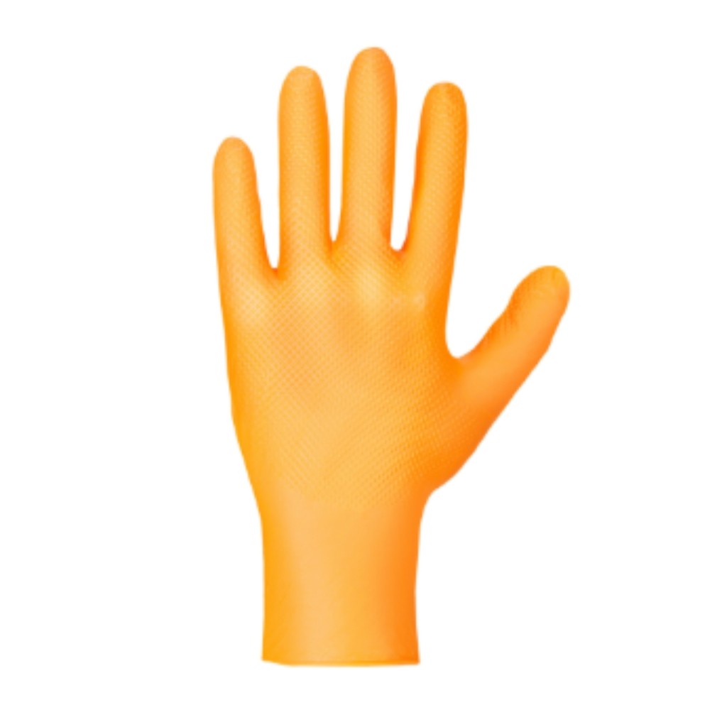 Luva Nitrílica Sensiflex Grip Laranja Mecânico 50un CA 50743