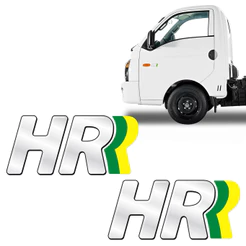 Par De Adesivo Compativel Com Hr Emblema Cromado Resinado
