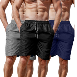 3 Bermudas Shorts Masculinas Lisas Tactel Academia Piscina Praia Caminhada 2025 em Oferta na Shopee