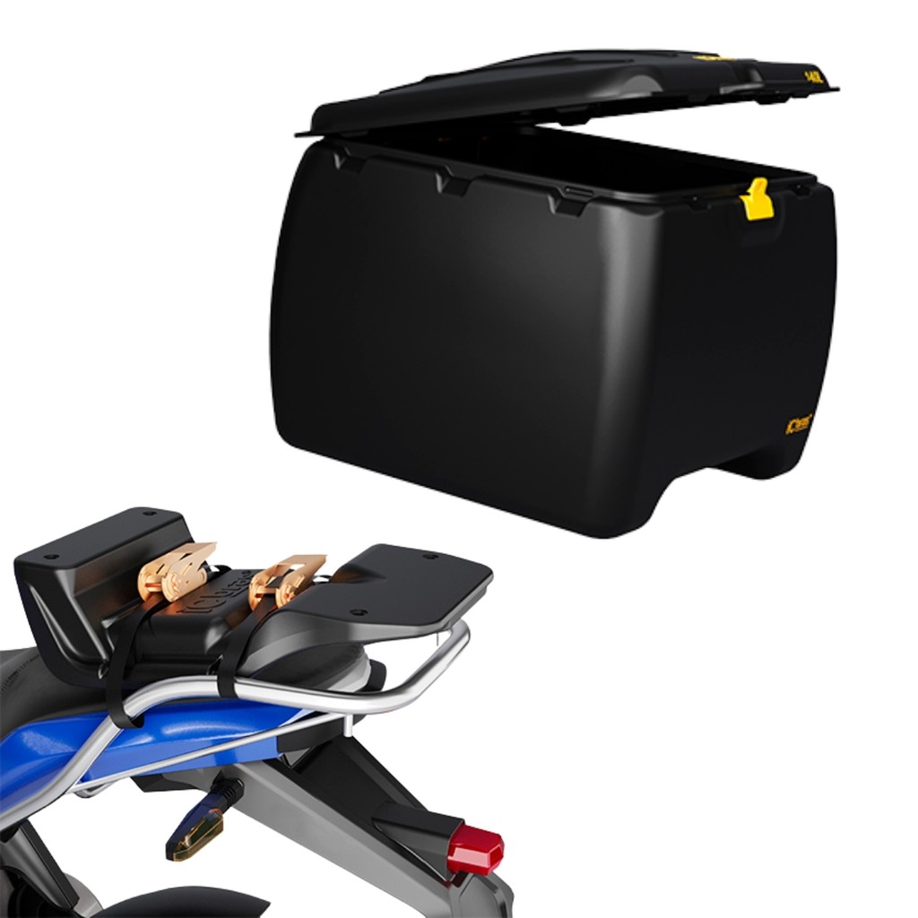 Imagem Baú 140 Litros Para Moto Com Suporte Universal Caixa Para Entrega Motoboy ICBRAS