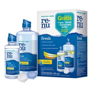 Renu Fresh Solução para Lentes de Contato 355ml + 120ml + Estojo em Oferta na Shopee