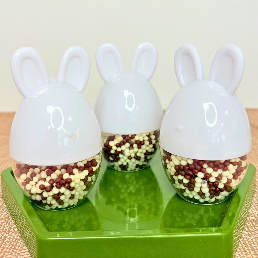 Potinho De Páscoa Com Orelha De Coelho - Branco - 9x5,5cm - 10unidades - Rizzo em Oferta na Shopee