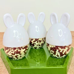 Potinho De Páscoa Com Orelha De Coelho - Branco - 9x5,5cm - 10unidades - Rizzo