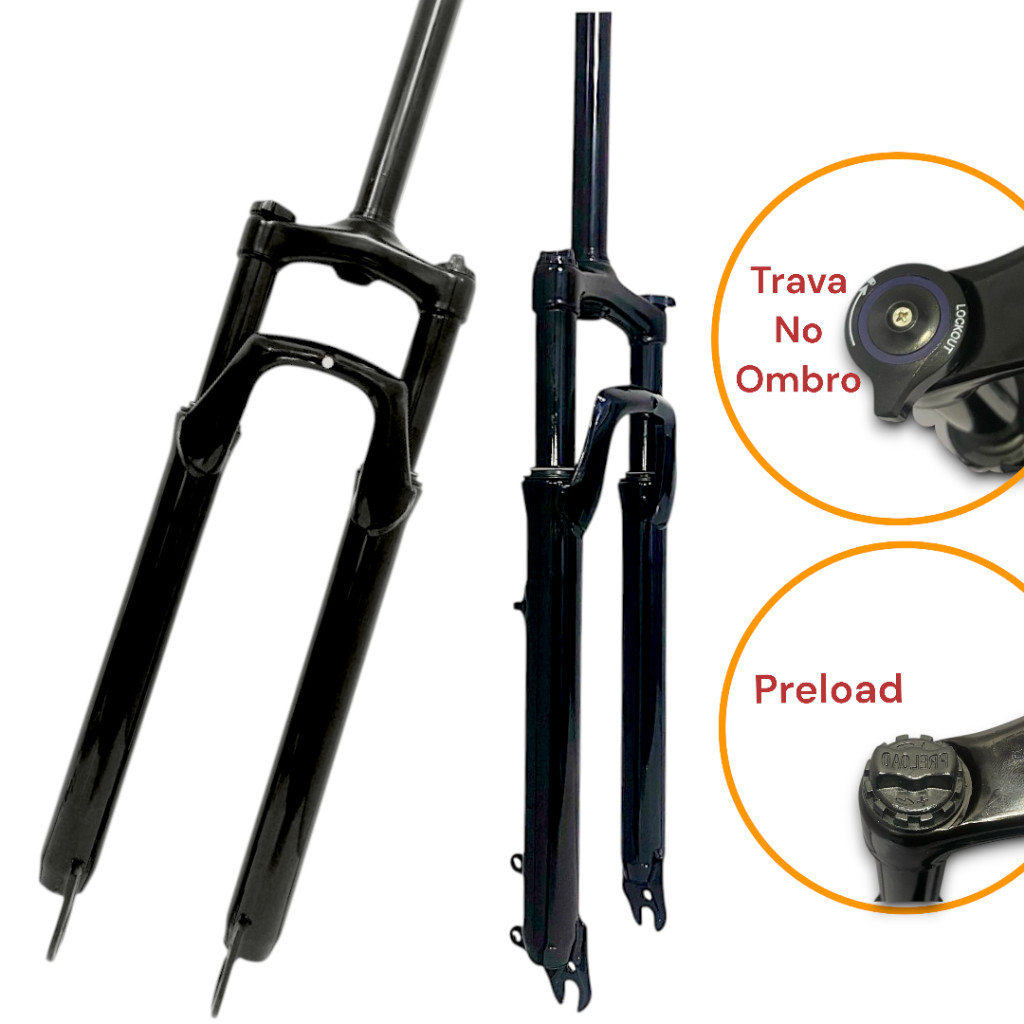 Suspensão gts Aro 29 com trava e Preload Aheadset over amortecedor para bike bicicleta (serve tambem em aro 26)