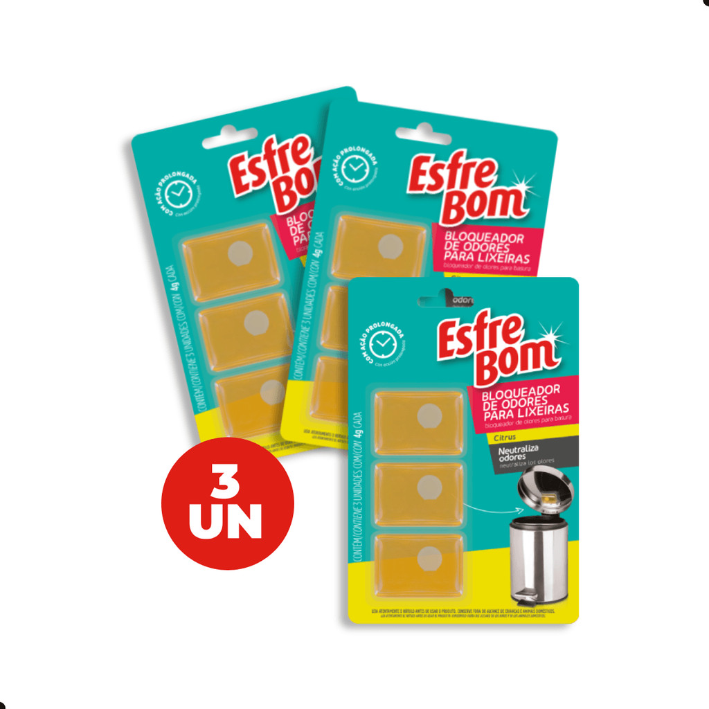 Kit Bloqueador de Odores para Lixeira EsfreBom 3 Unidades em Oferta na Shopee
