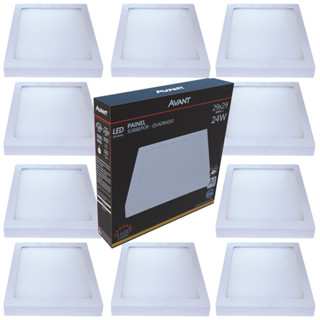 Kit 10 Painel Plafon Quadrado Sobrepor 24W Luminária de Teto Forro Gesso Bivolt 127v 220v Led em Oferta na Shopee