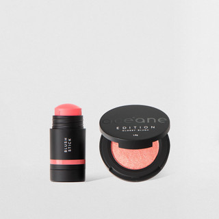 Kit Mini Blush em Bastão Rosa Claro + Mini Blush Cintilante Océane Edition (2 Produtos) em Oferta na Shopee