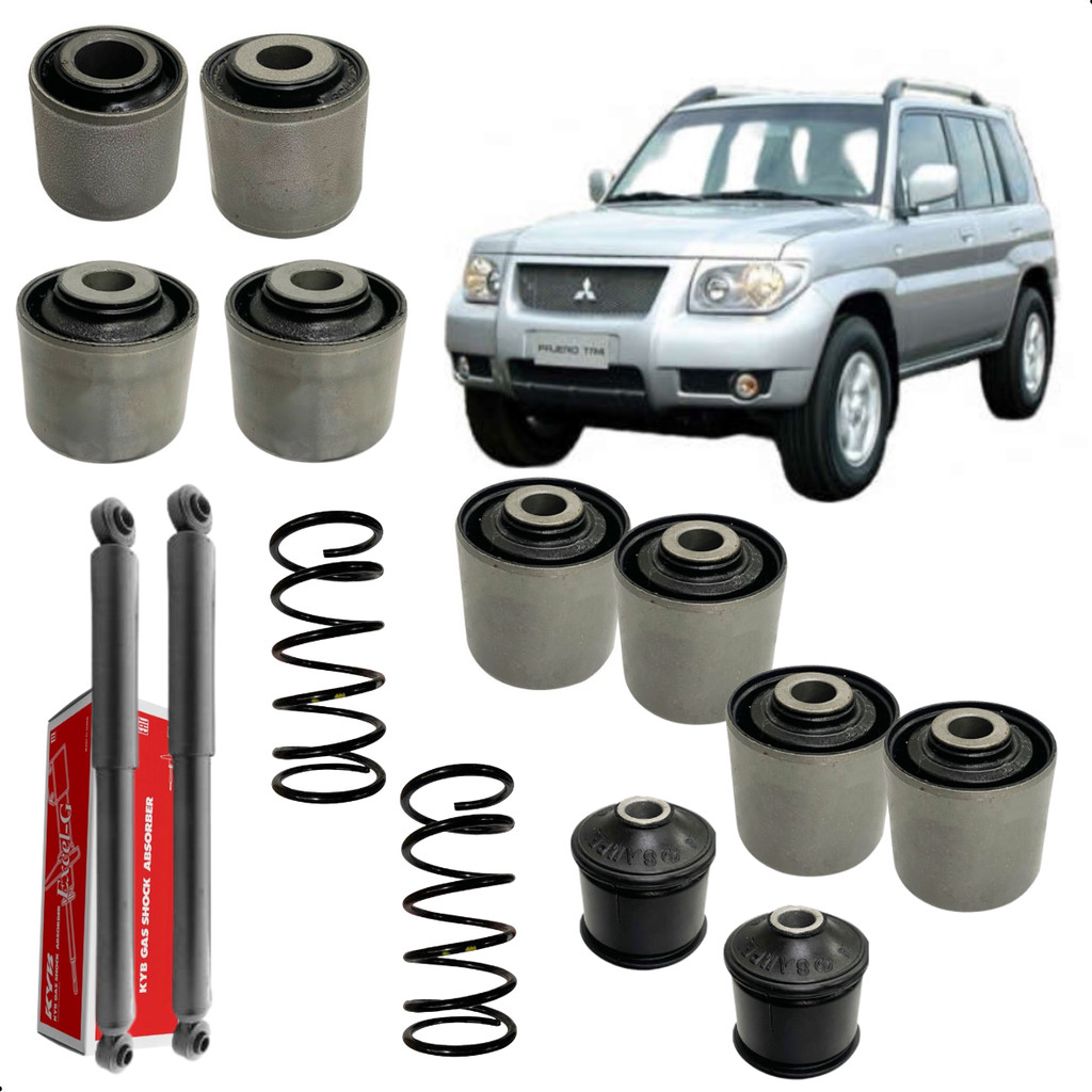 Amortecedor Traseiro+Mola+10 Buchas dos Braços Pajero TR4