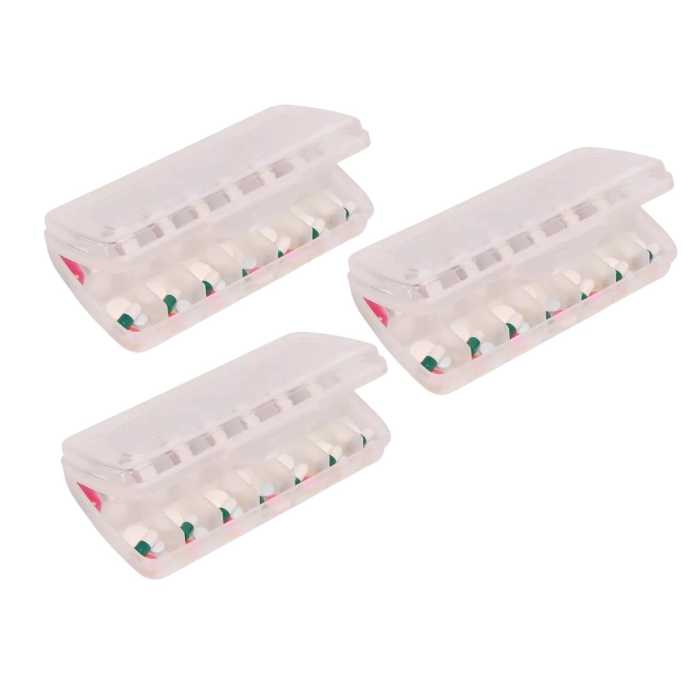 Kit 3 Porta Remédios e Comprimidos Noite e Dia Organizador Semanal Prático Sanremo